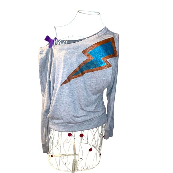 OKC Thunder Lightening Off the Shoulder Boutique Top Women’s Small - Picture 3 of 6